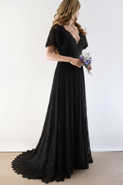Neck Cap Sleeves Lace Wedding Dresses Margot Lace Wedding Dress