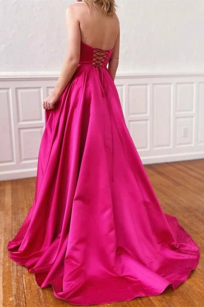 Vivienne Fuchsia Gown with Side Split