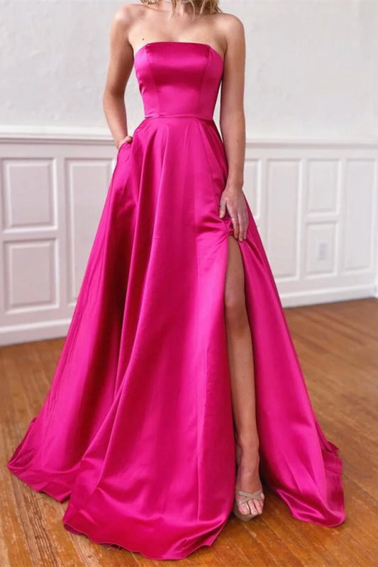 Vivienne Fuchsia Gown with Side Split