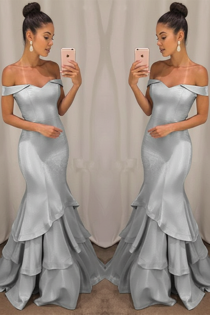Shoulder Mermaid Prom Dresses Tiered Simple Evening Gowns Arabella Off-the-Shoulder Mermaid Gown