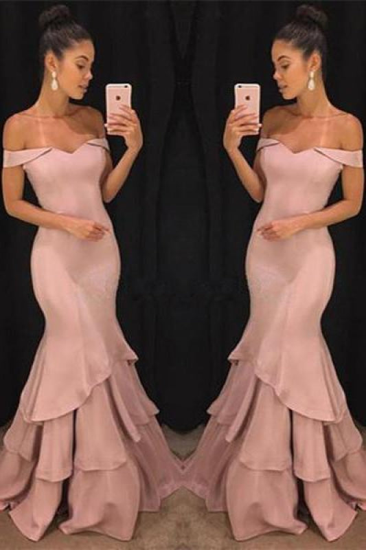Shoulder Mermaid Prom Dresses Tiered Simple Evening Gowns Arabella Off-the-Shoulder Mermaid Gown