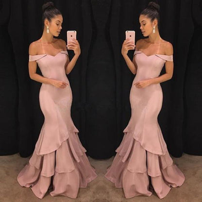 Shoulder Mermaid Prom Dresses Tiered Simple Evening Gowns Arabella Off-the-Shoulder Mermaid Gown