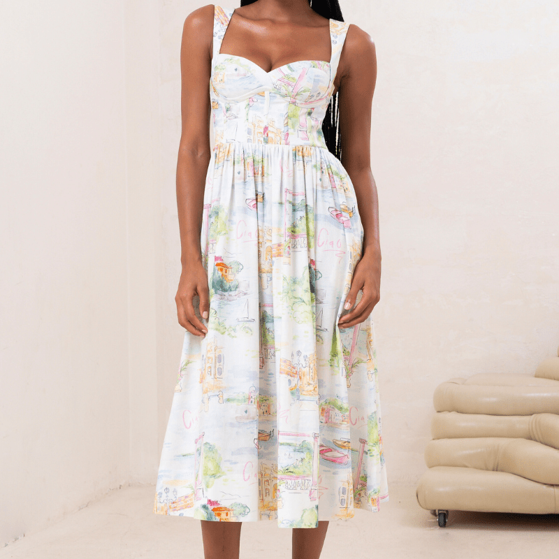 ITALIAN HOLIDAY Bridgette Linen Dress