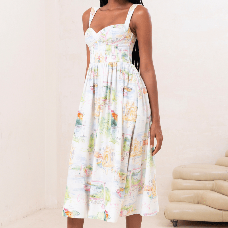 ITALIAN HOLIDAY Bridgette Linen Dress