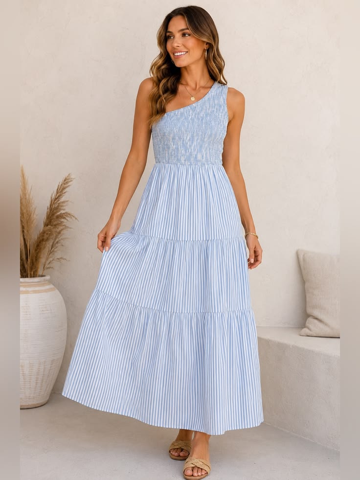 Margot Striped Linen Maxi Dress