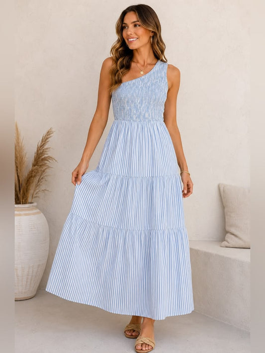 Margot Striped Linen Maxi Dress