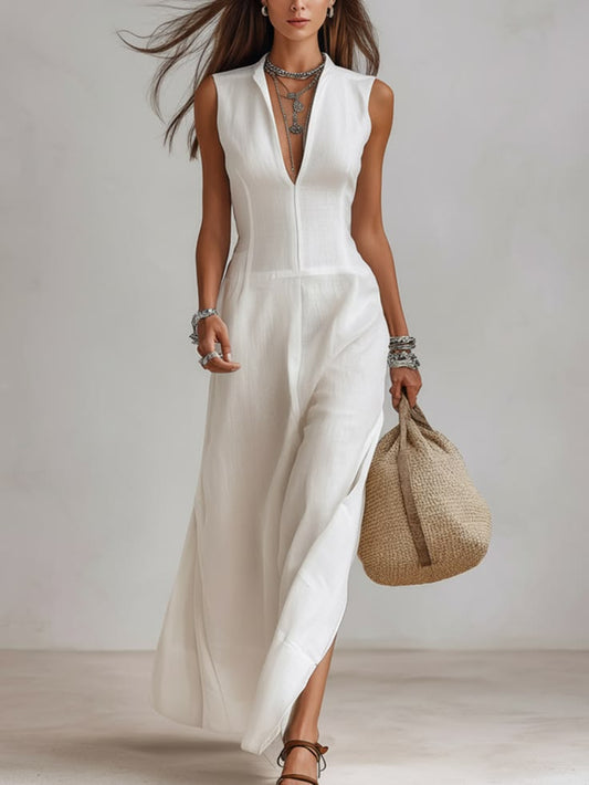 Minimalist and elegant off white sleeveless dress Off-white-XL