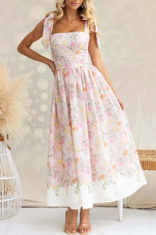Blush Pink Eloise Printed Cami Midi Dress