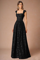Hazel Pleated Maxi Dress in Black