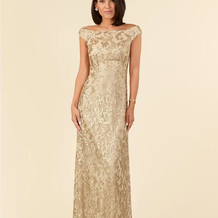 Margot Lace Off-Shoulder Evening Gown