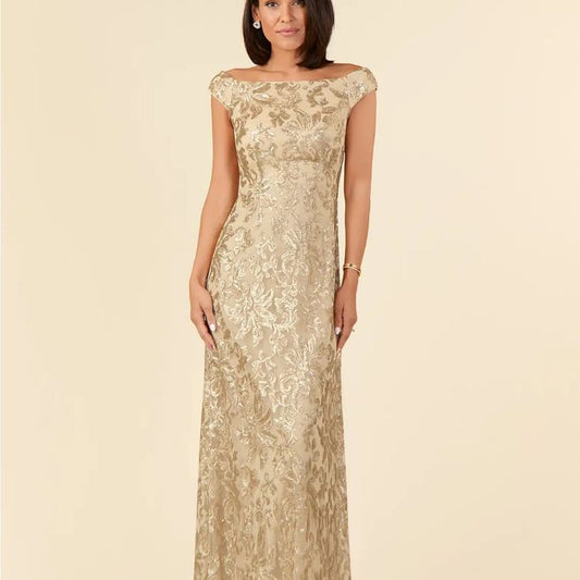 Margot Lace Off-Shoulder Evening Gown