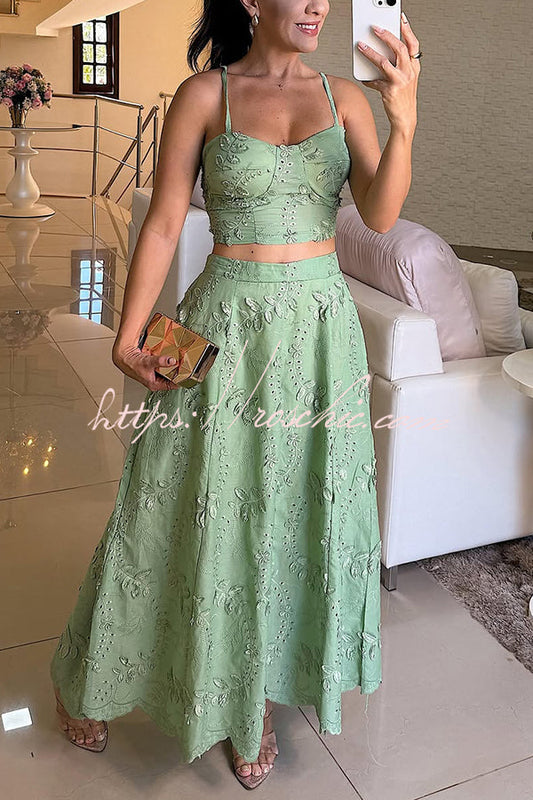 line Maxi Skirt Set Sophia Embroidered Smocked Maxi Dress