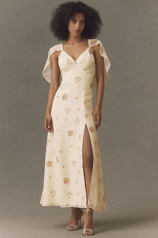 Margot Chiffon Cape Maxi Dress