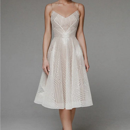 Margot Geometric Jacquard Midi Dress