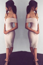 Sexy Bodycon Off the Shoulder Knee Length Prom Charming Evening Party Dresses