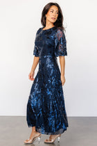 Lucy Sequin Dress | Navy - 3XL