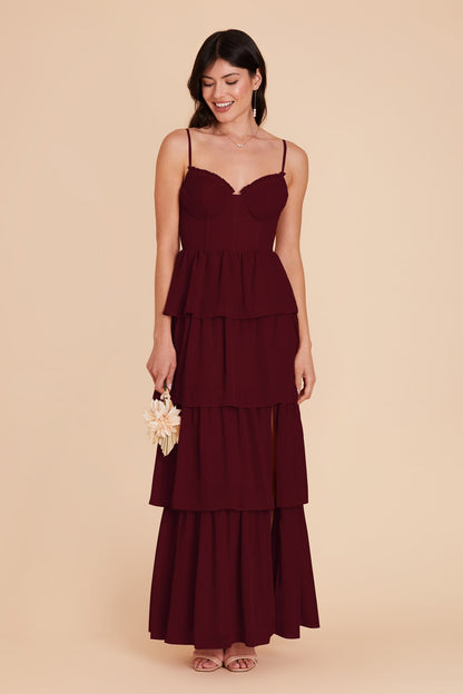 Cabernet Lola Chiffon Midi Dress in Wild Rose