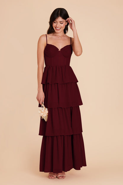Cabernet Lola Chiffon Midi Dress in Wild Rose