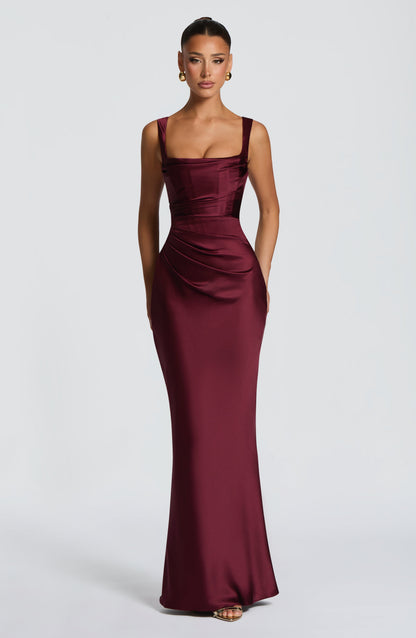 Cherry Lacquer Calanthe Sparkle Maxi Dress