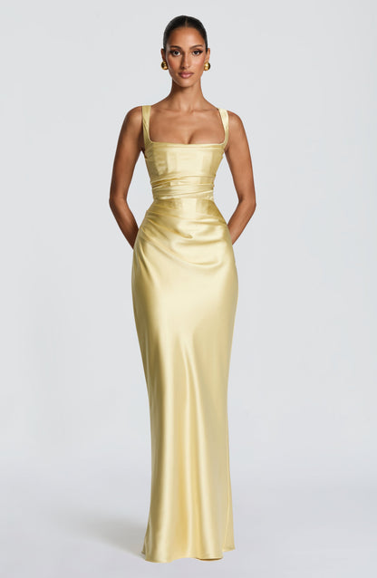 Lemon Calanthe Sparkle Maxi Dress