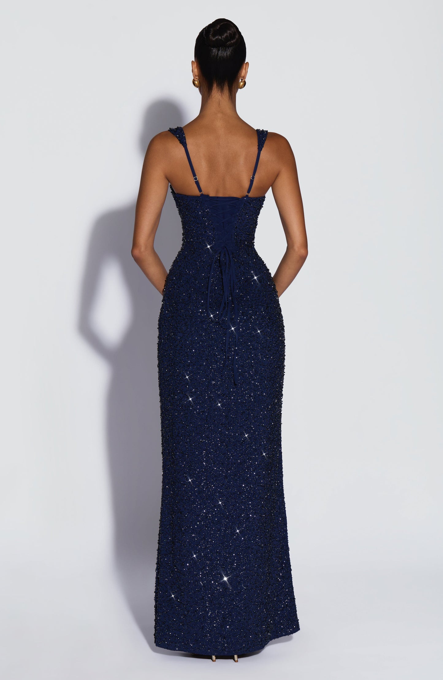Navy Sparkle Calanthe Sparkle Maxi Dress