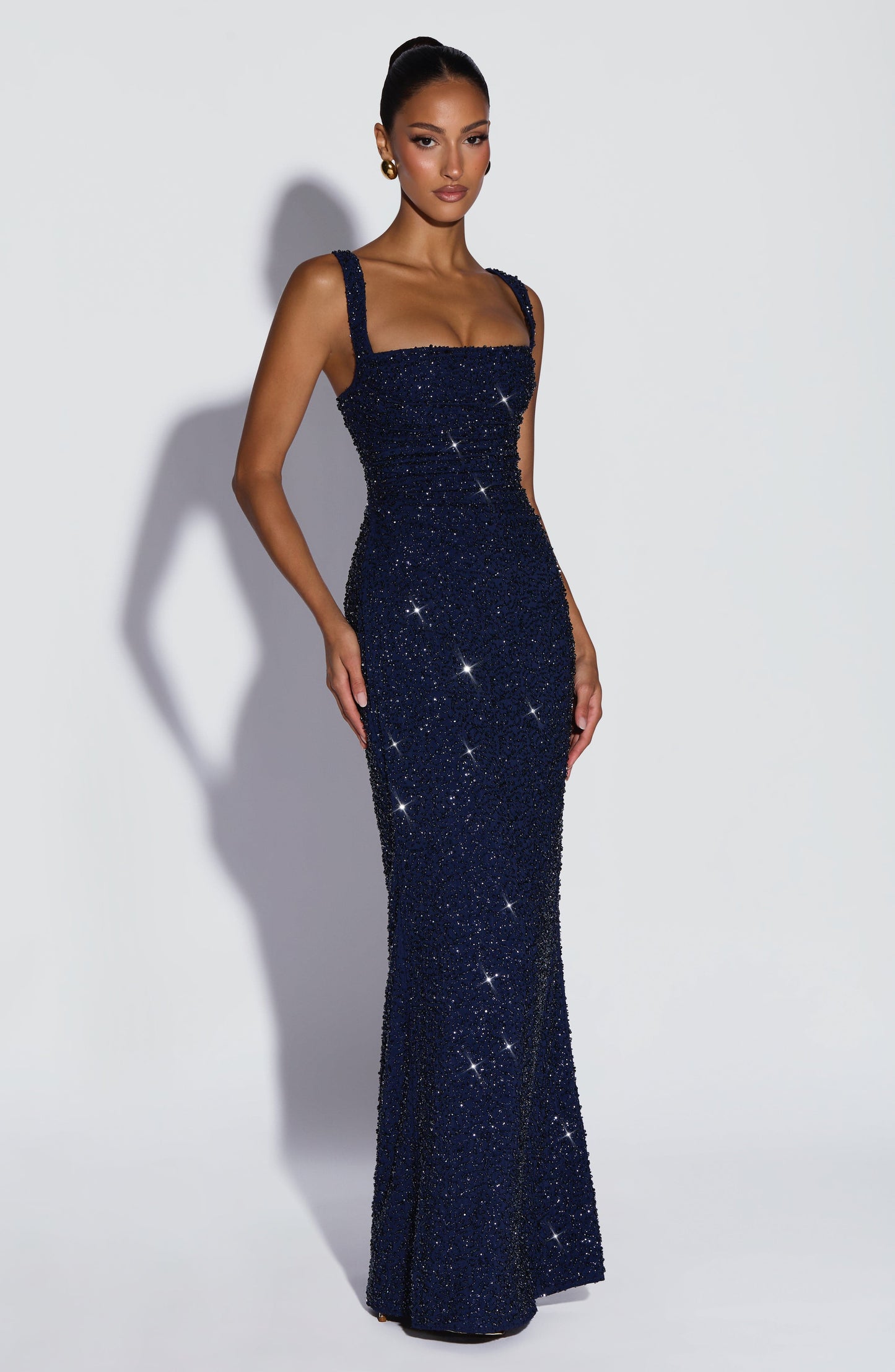Navy Sparkle Calanthe Sparkle Maxi Dress