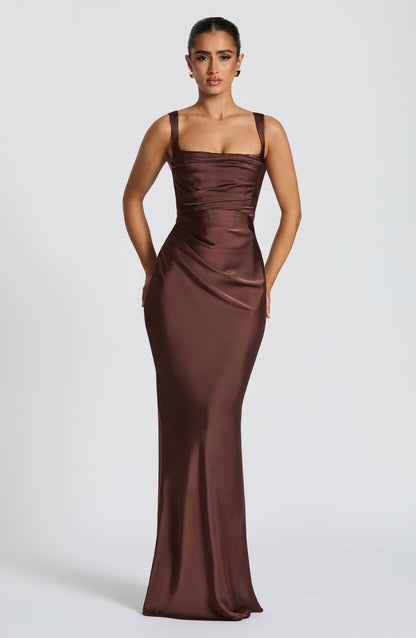 SABINE Maxi Dress - Plum Brown