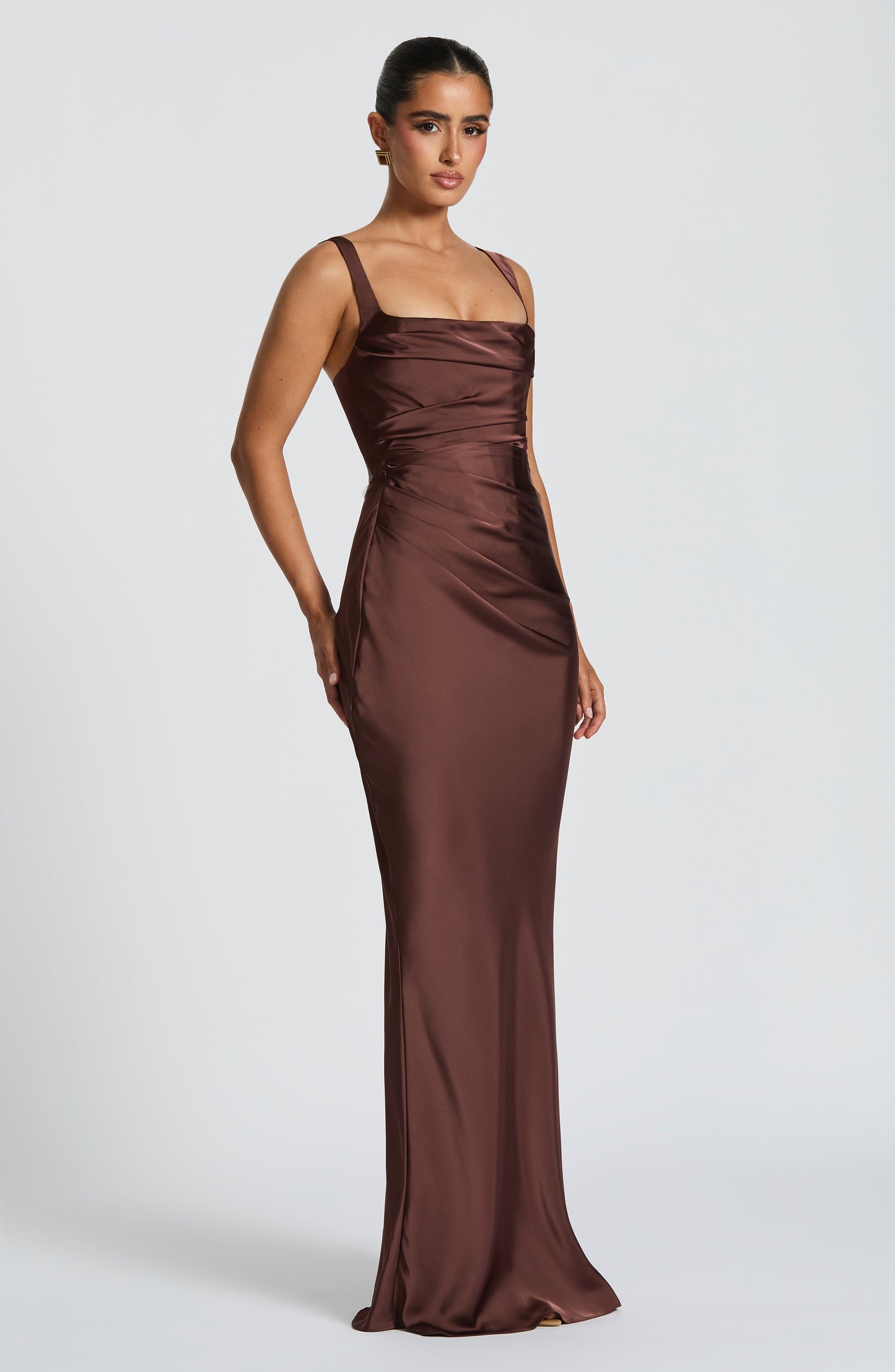 SABINE Maxi Dress - Plum Brown