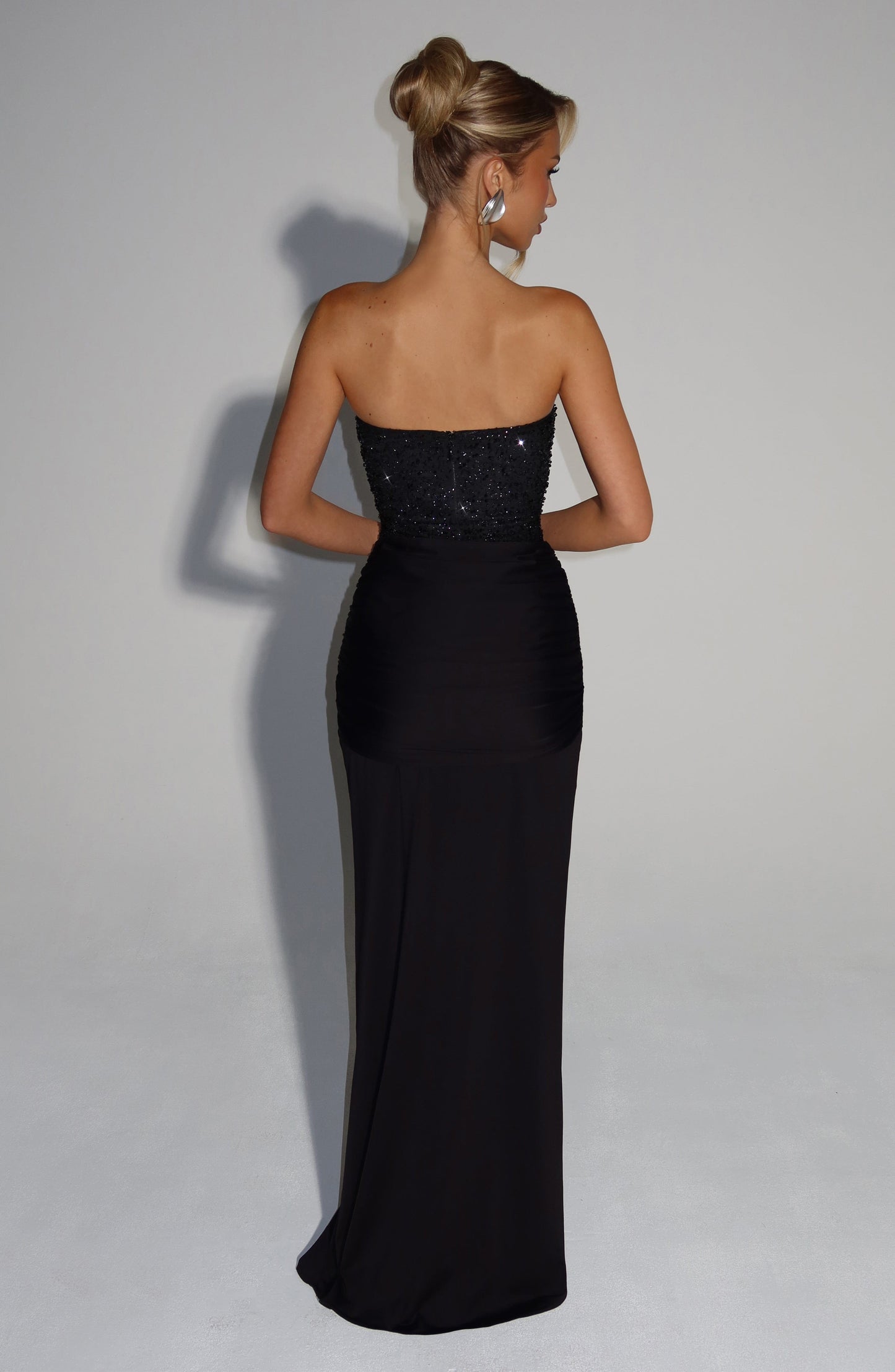 Black Carina Plum Maxi Dress