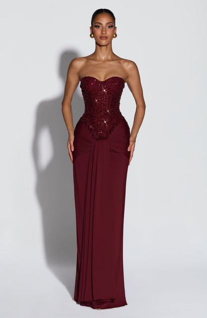 Burgundy Carina Plum Maxi Dress