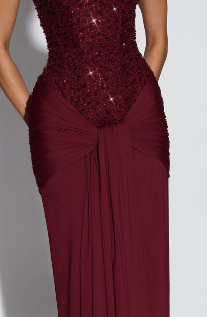 Burgundy Carina Plum Maxi Dress