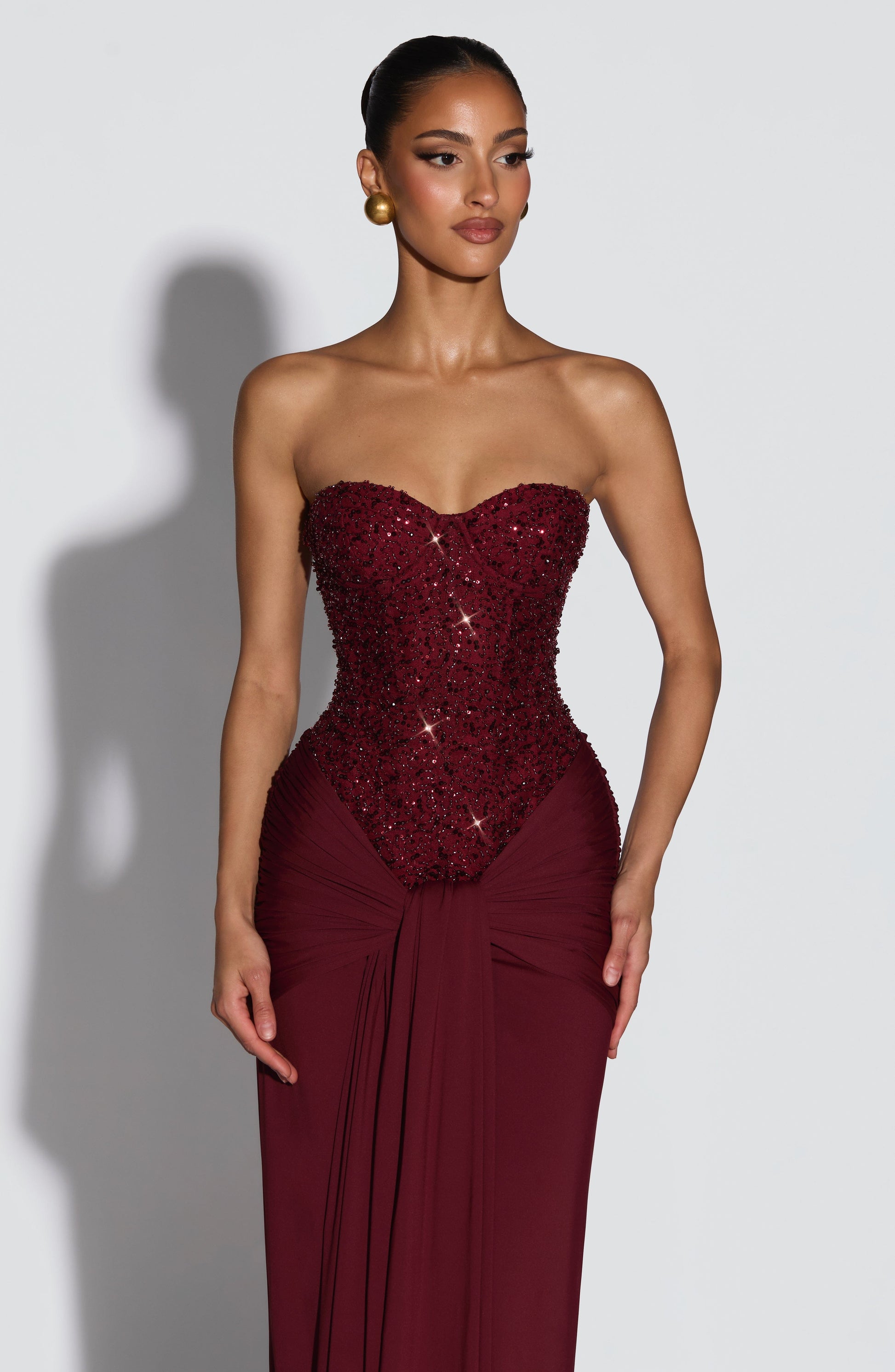 Burgundy Carina Plum Maxi Dress
