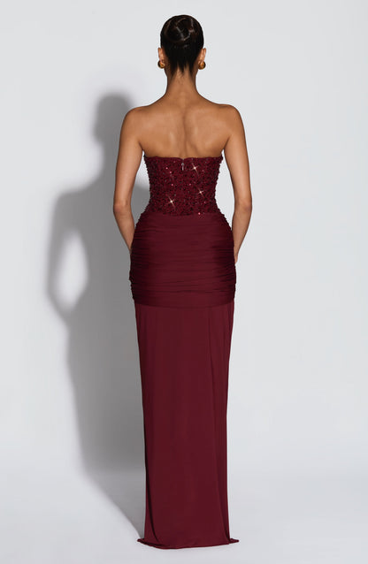 Burgundy Carina Plum Maxi Dress