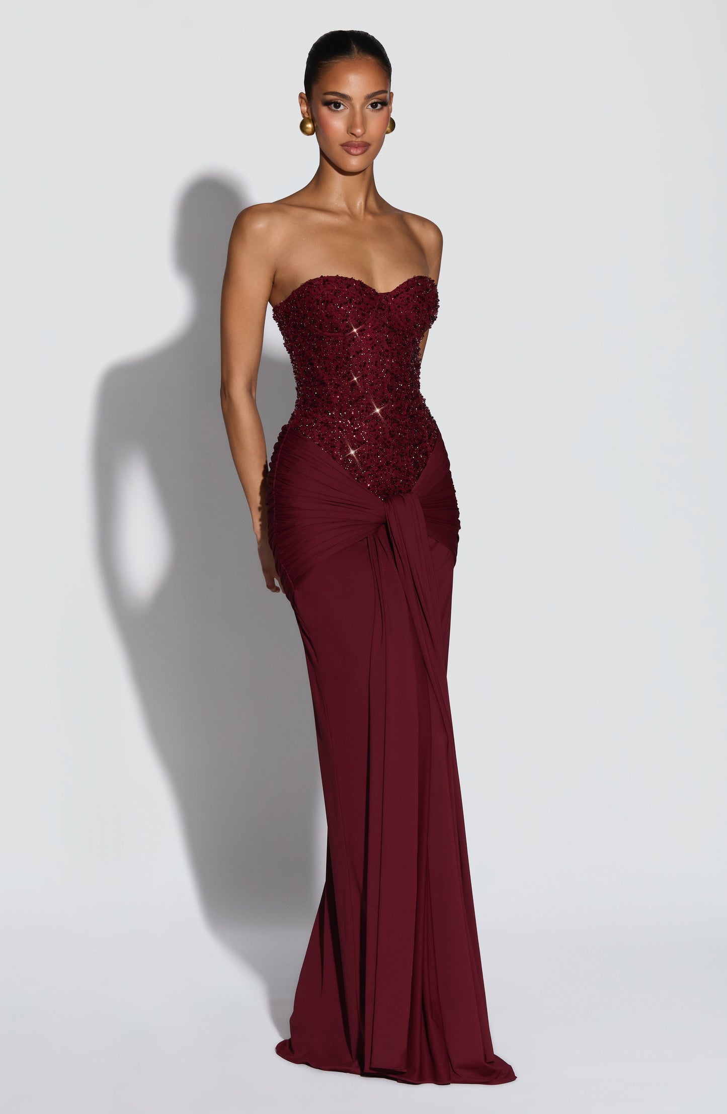 Burgundy Carina Plum Maxi Dress