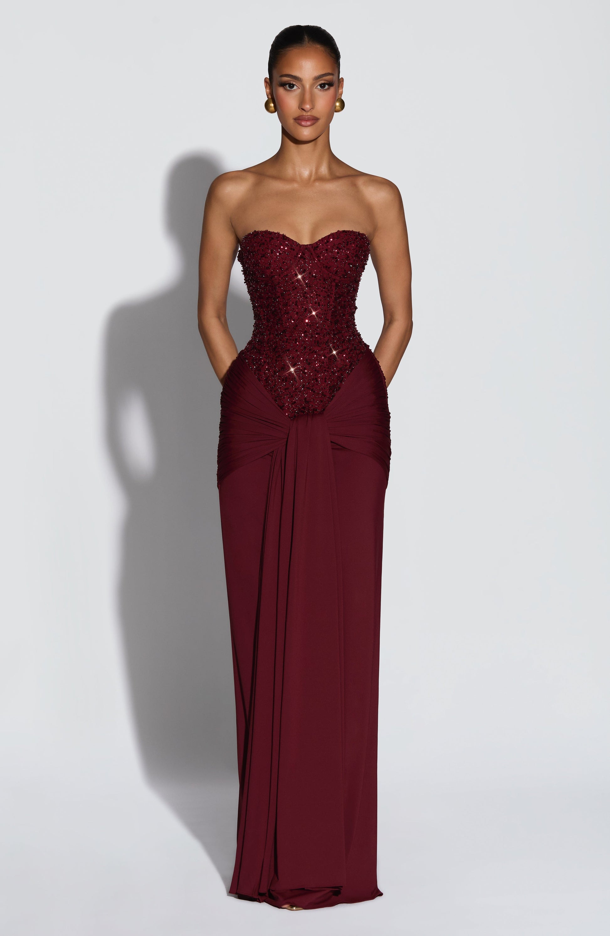 Burgundy Carina Plum Maxi Dress