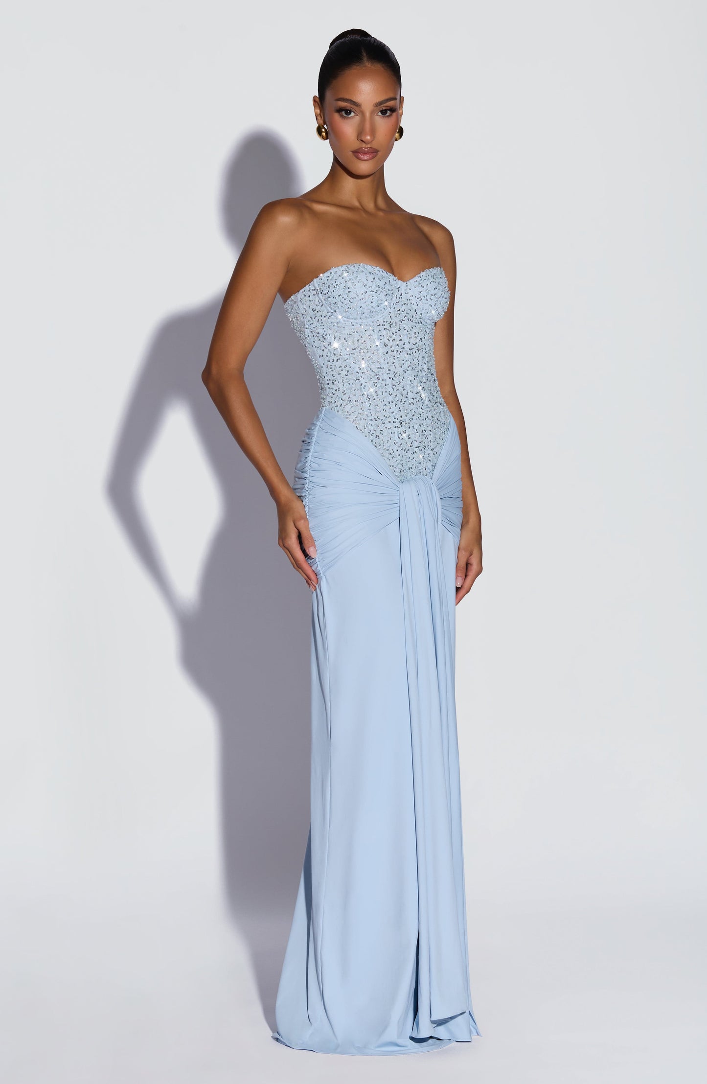 Glacier Blue Carina Plum Maxi Dress