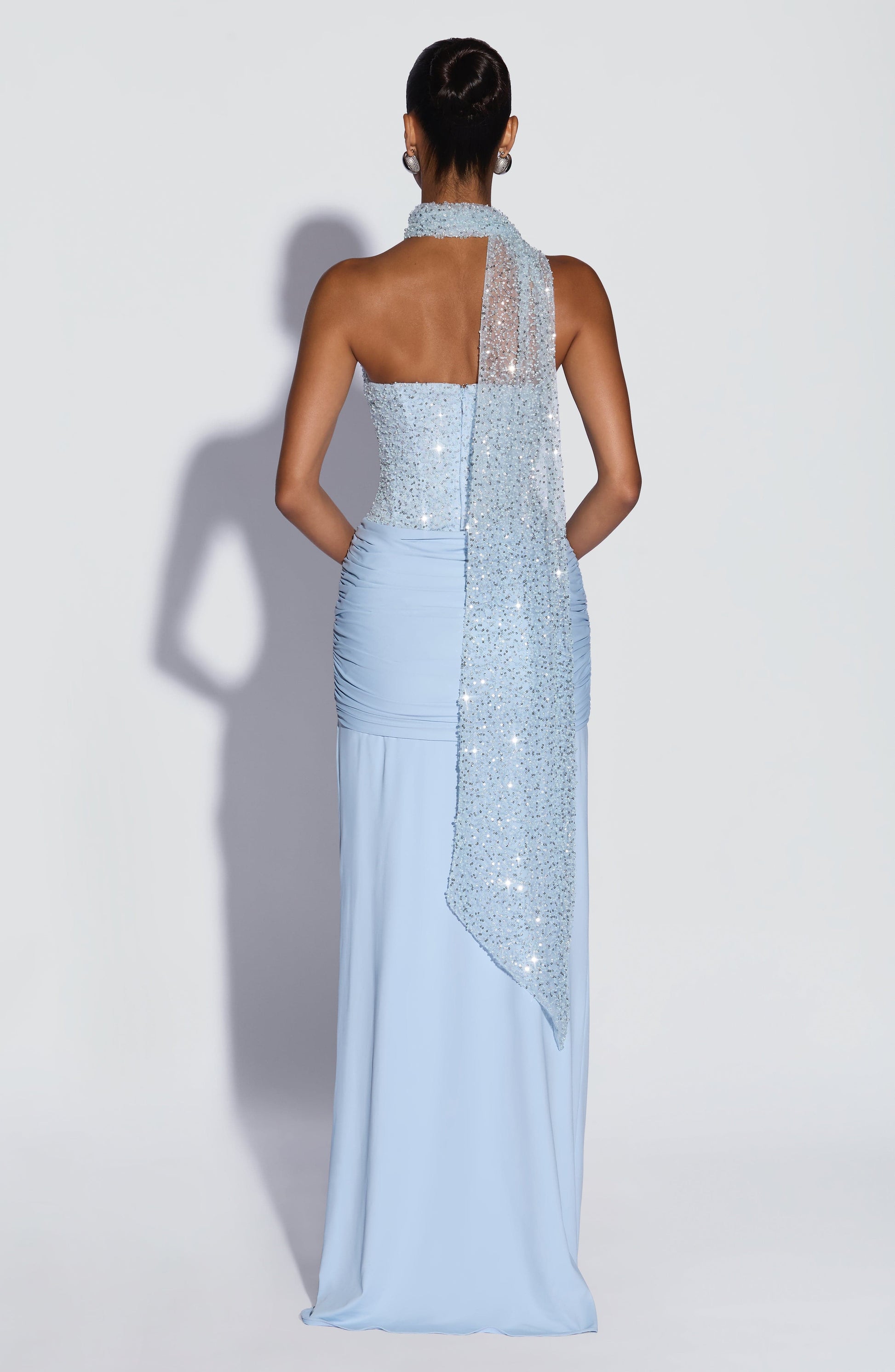 Glacier Blue Carina Plum Maxi Dress