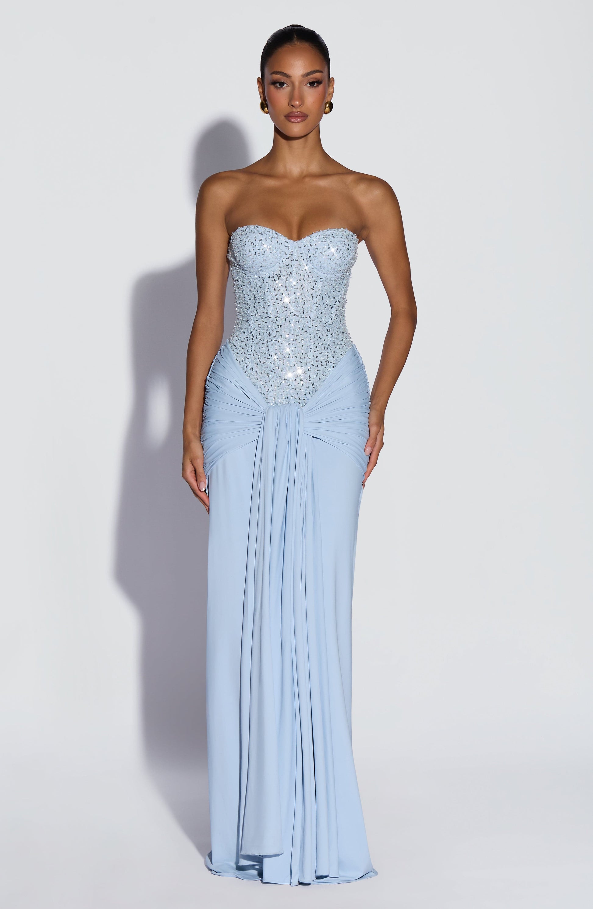 Glacier Blue Carina Plum Maxi Dress