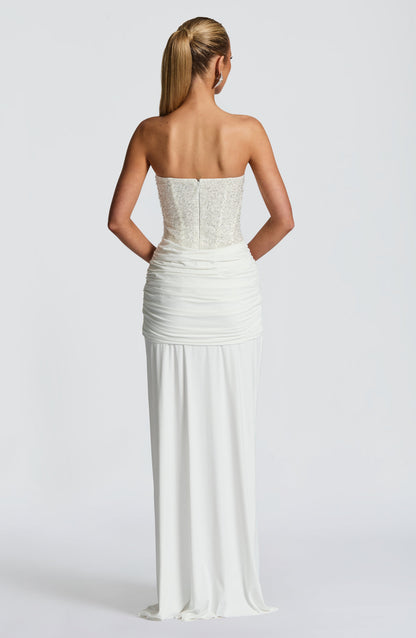 Ivory Carina Plum Maxi Dress