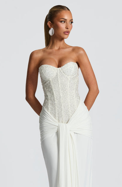 Ivory Carina Plum Maxi Dress