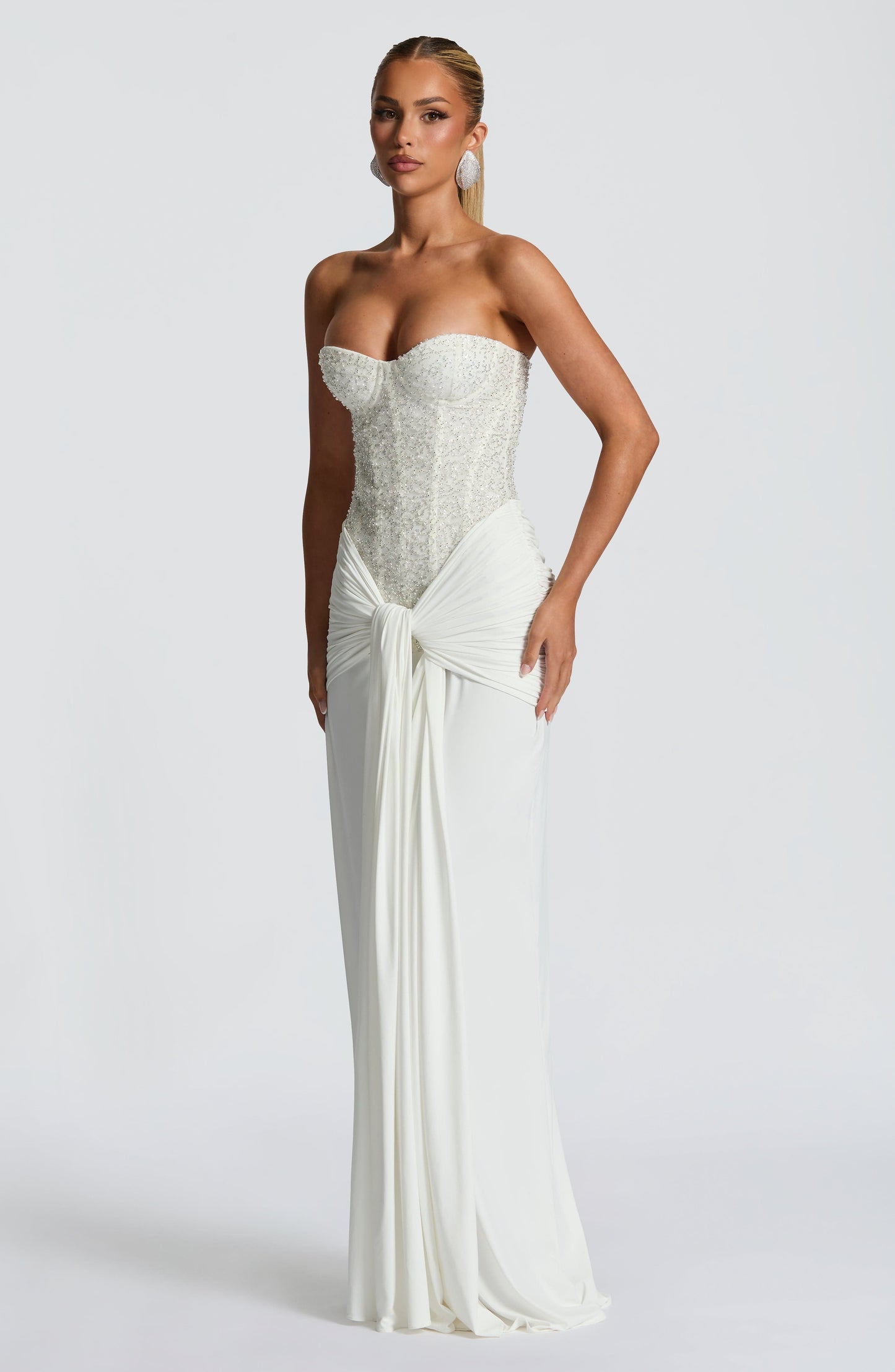 Ivory Carina Plum Maxi Dress