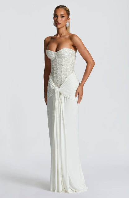 Ivory Carina Plum Maxi Dress