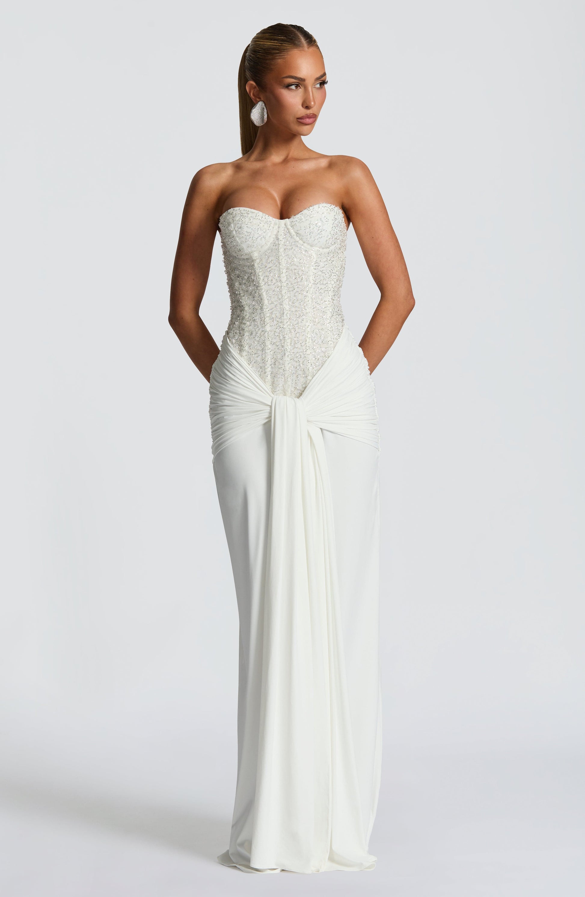 Ivory Carina Plum Maxi Dress