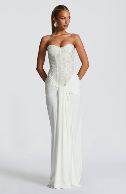 Ivory Carina Plum Maxi Dress