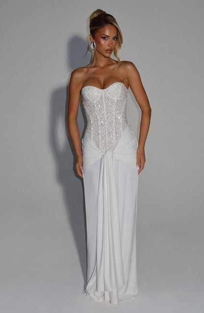 Ivory Carina Plum Maxi Dress
