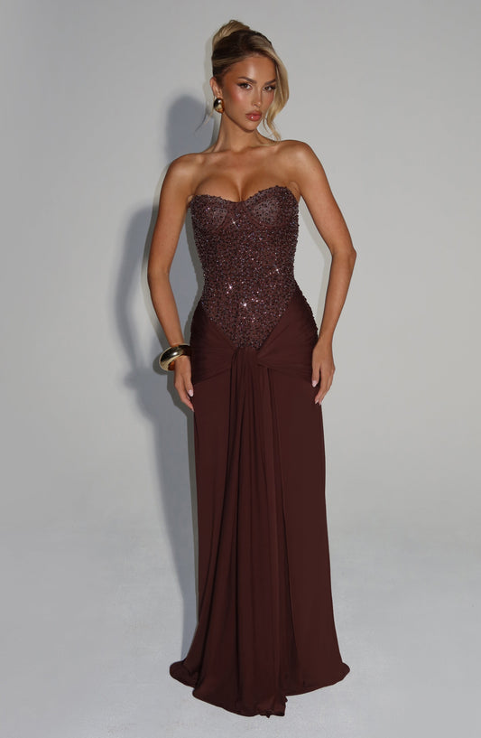 Plum Brown Carina Plum Maxi Dress