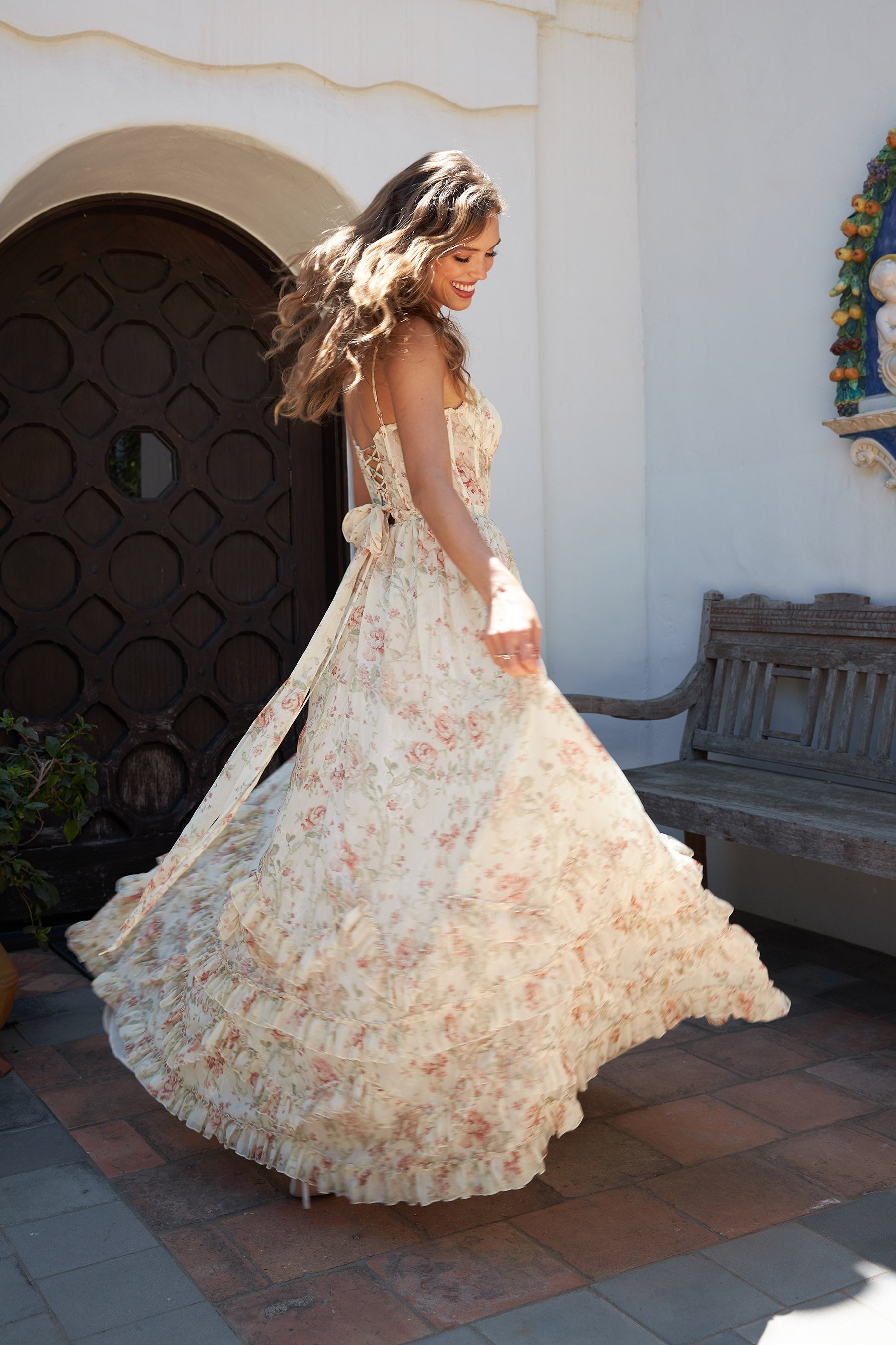 Carmel Valley Rose Carmen Floral Midi Dress