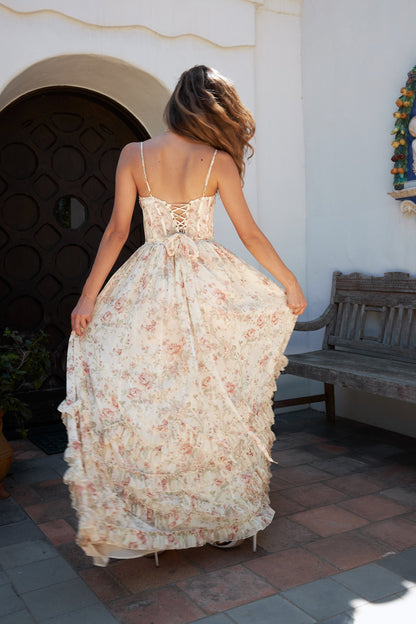 Carmel Valley Rose Carmen Silk Midi Dress in Carmel Valley Rose