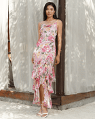 Margot Silk Maxi Dress in Carmine