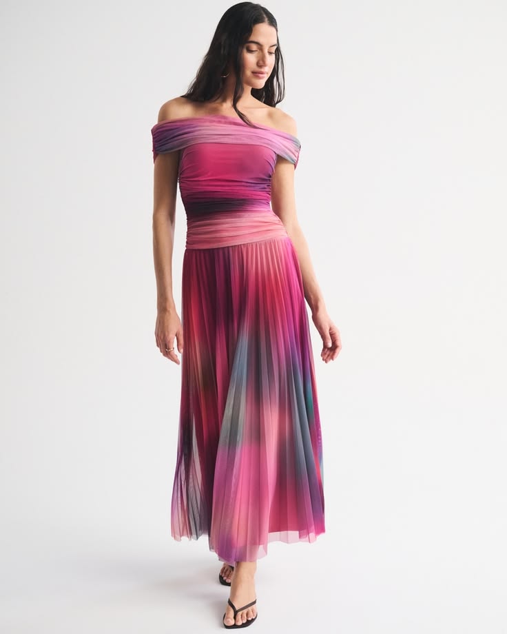 Giselle Drop-Waist Maxi Dress in Pink